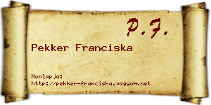 Pekker Franciska névjegykártya